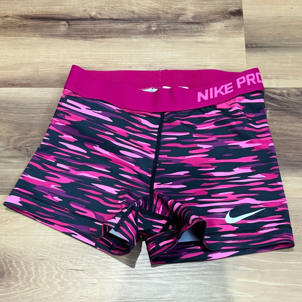 Nike Pro Pink and Black Athletic Shorts